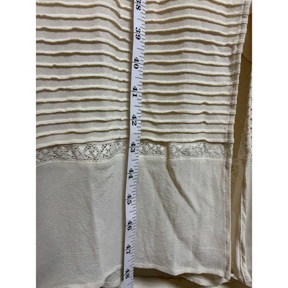 Reformation Cream Colored Eyelet Detail Merrit Dress Long Slit Side Size 8 - Picture 8 of 8